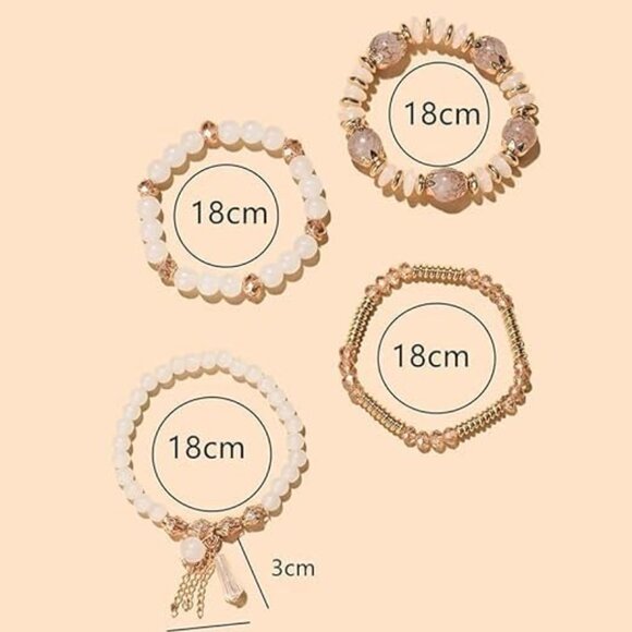 Unisex Bohemian Stackable Bracelets Set | Colorful Crystal Beads & Hawaii Charm - Picture 2 of 3